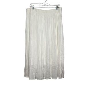 Gypsie Blu Women's White Rayon Pull-On Midi Skirt Size XL